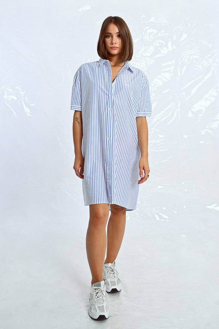 STRIPED SHIRT DRESS
