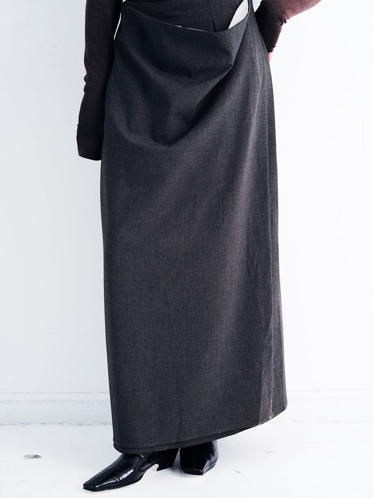 WOOL BLEND MAXI SKIRT