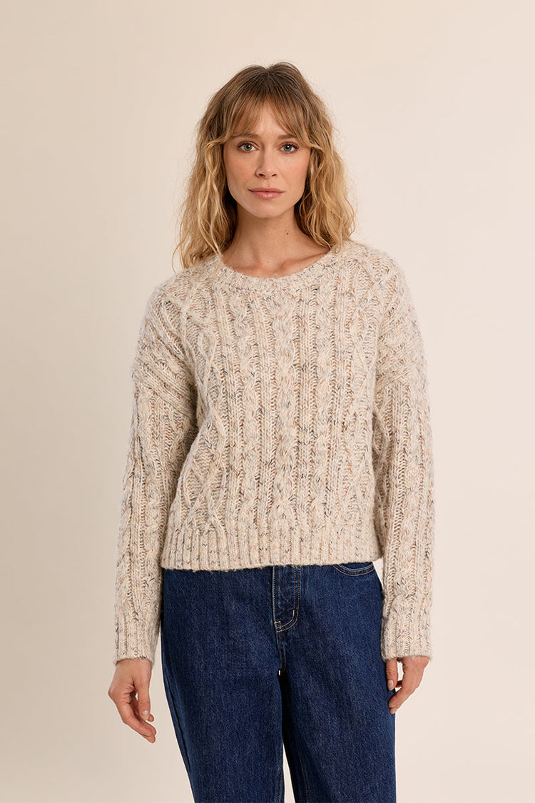 BRAIDED KNIT SWEATER