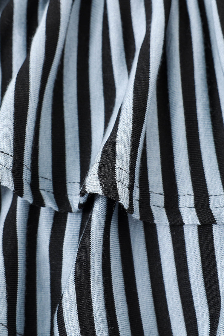 BLUE STRIPE RUFFLE SKORT
