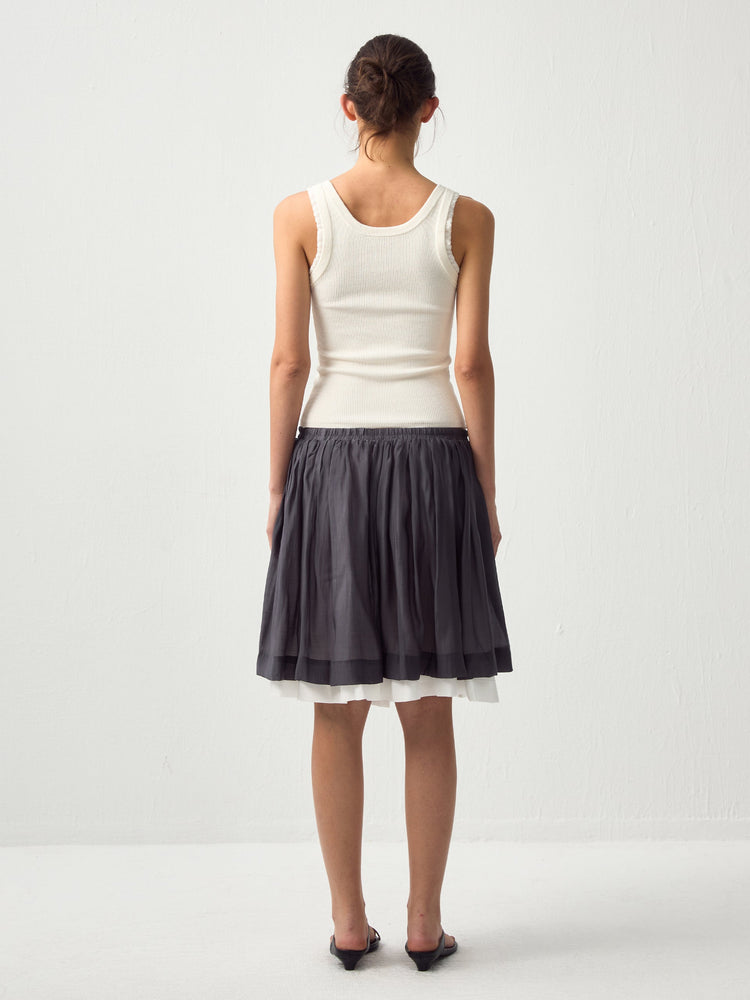 TIERED FLARE SKIRT
