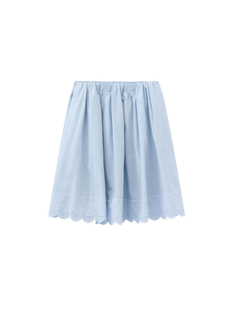 EMBROIDERED COTTON MIDI SKIRT