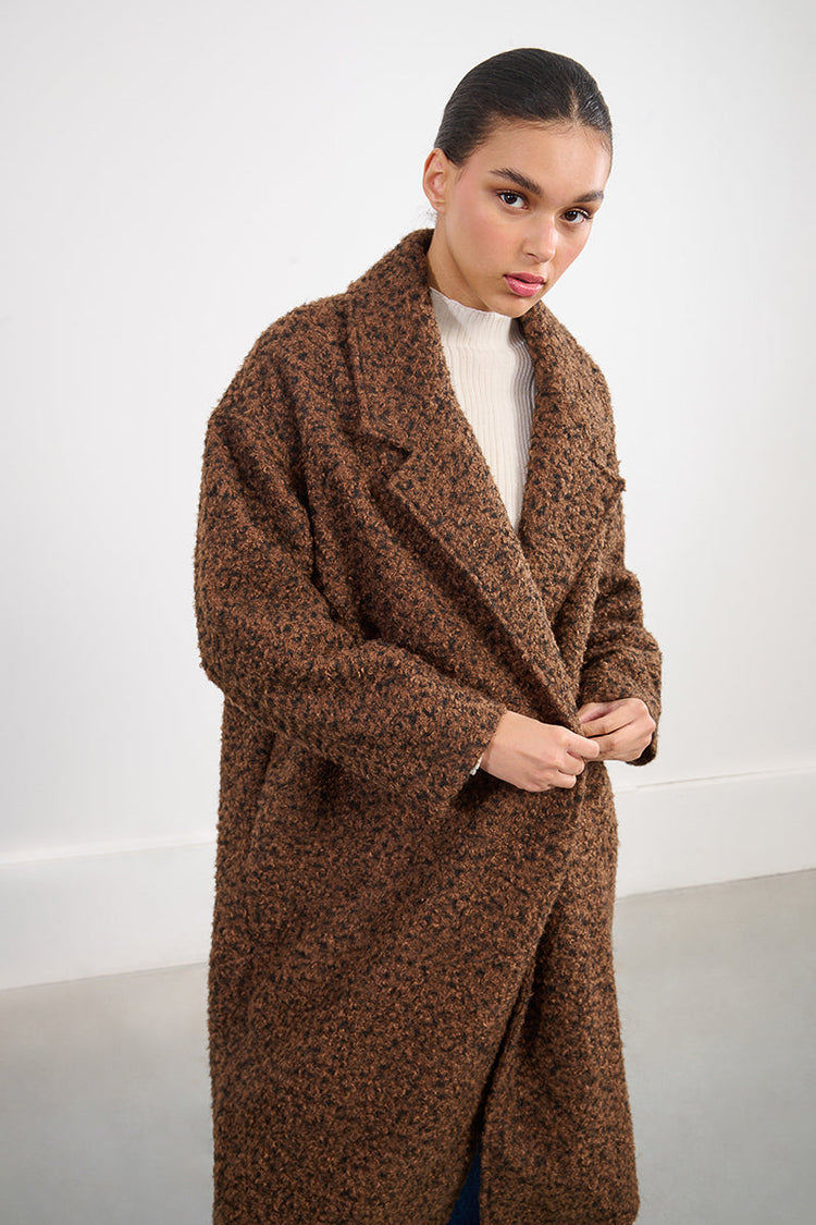 BROWN WOVEN COAT