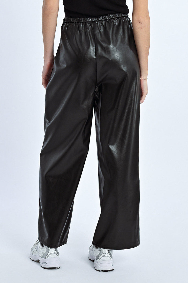 FAUX LEATHER BAGGY PANT