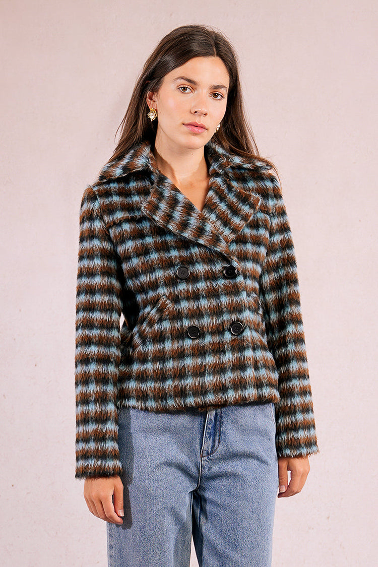 PLAID WOVEN COAT
