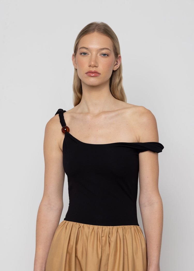 ASYMMETRIC CONTRAST DRESS