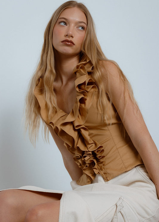 FRILL OPEN BACK TOP
