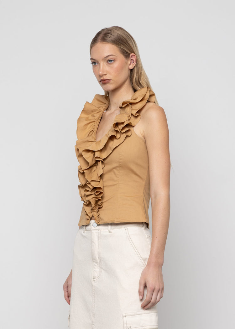 FRILL OPEN BACK TOP