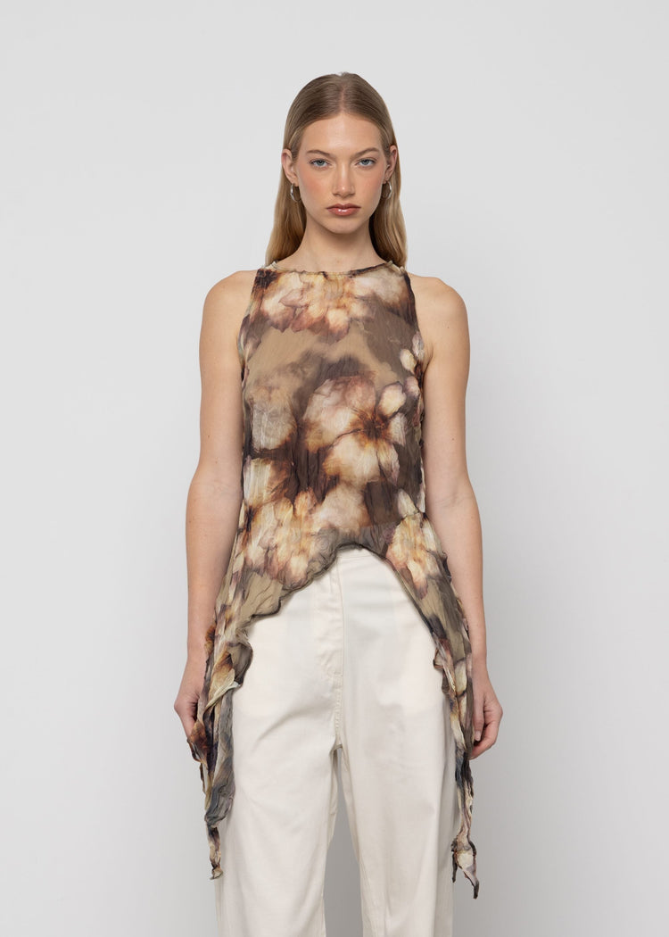 ASYMMETRIC CHIFFON TOP