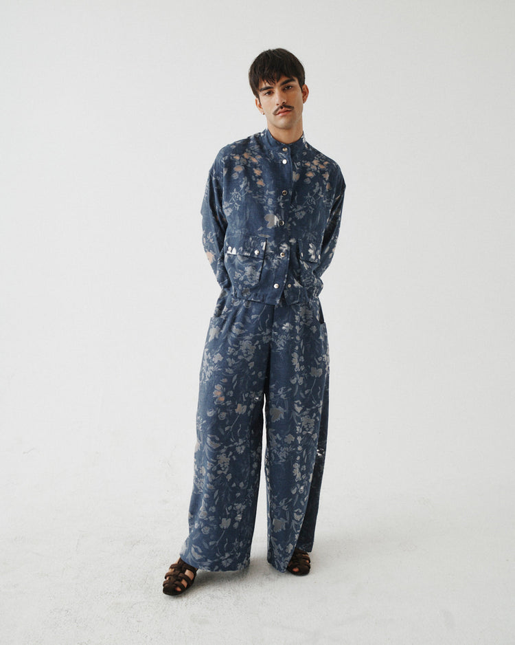 JACQUARD WIDE LEG PANT