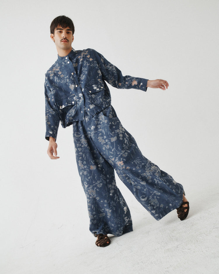JACQUARD WIDE LEG PANT