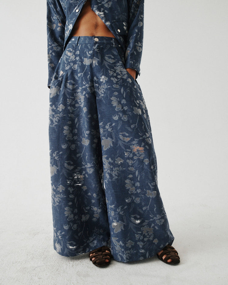 JACQUARD WIDE LEG PANT