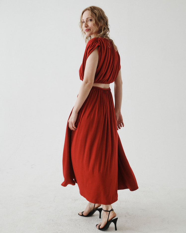 DRAPED DRAWSTRING CROP TOP