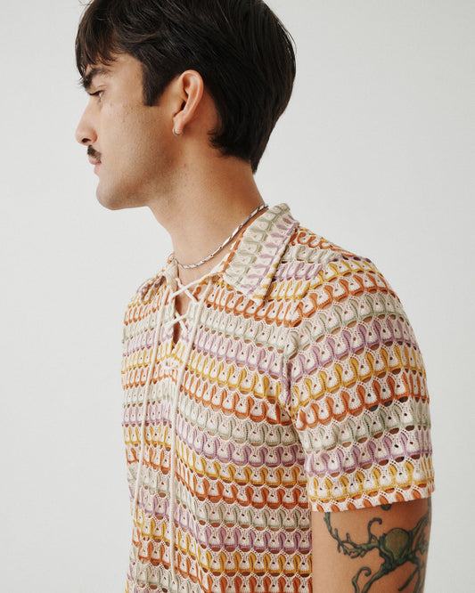 CROCHET LACE UP BOWLER