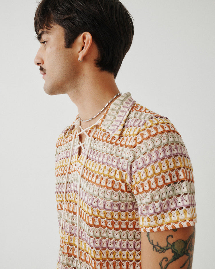 CROCHET LACE UP BOWLER