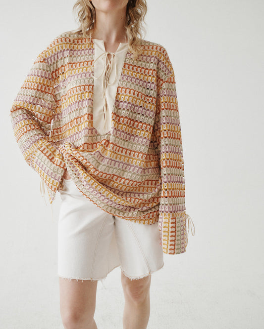 CROCHET LACE UP TUNIC
