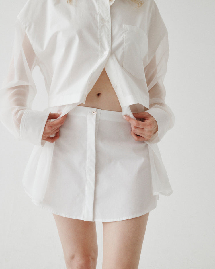 BUTTON DOWN MINI SKIRT