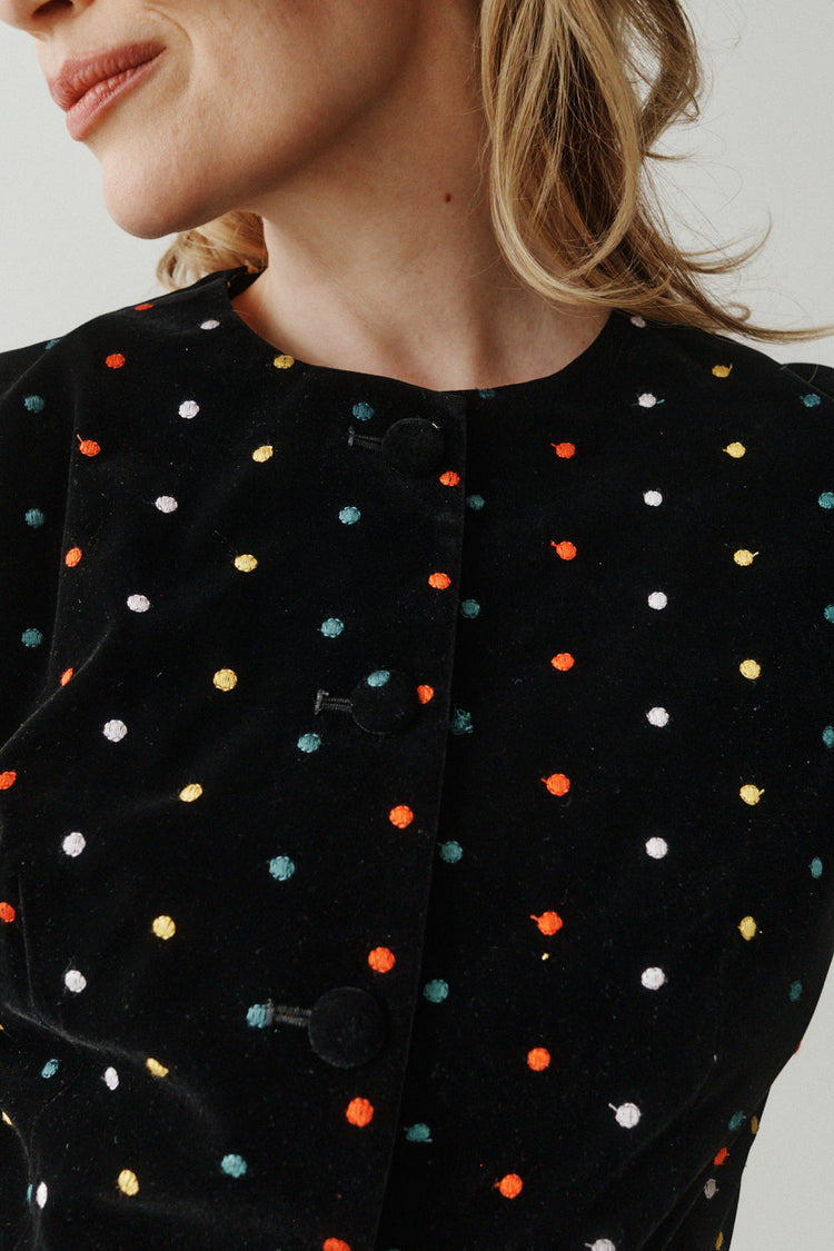 POLKA DOT VELVET JACKET