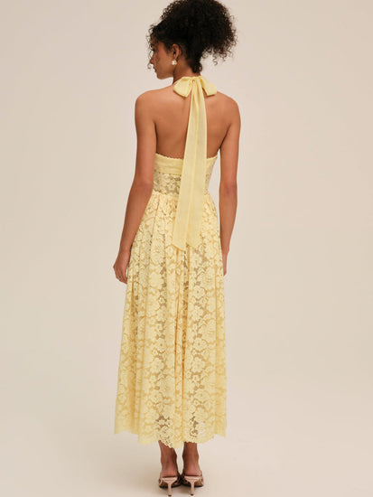 For Love & Lemons - Lakeside Midi Dress, Women's Dress, Yellow, XS, Women's Apparel, Women's Clothing For Love & Lemons - Lakeside Midi Dress, Women's Dress, Yellow, XS, Women's Apparel, Women's Clothing