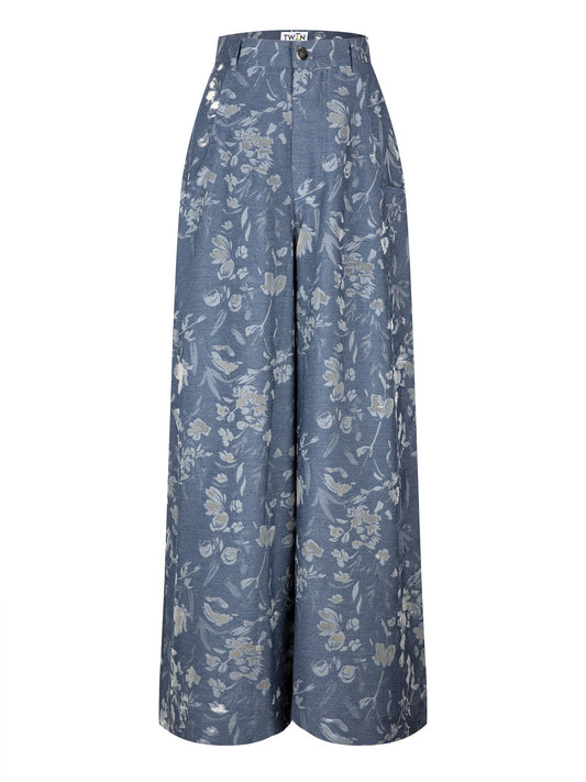 JACQUARD WIDE LEG PANT