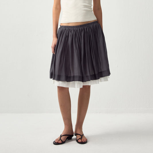 TIERED FLARE SKIRT