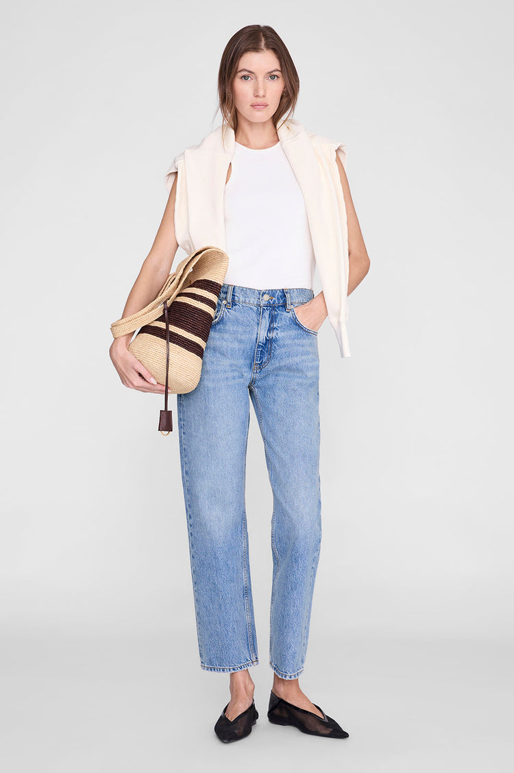 LEAH STRIPES HOBO BROWN/NATURAL