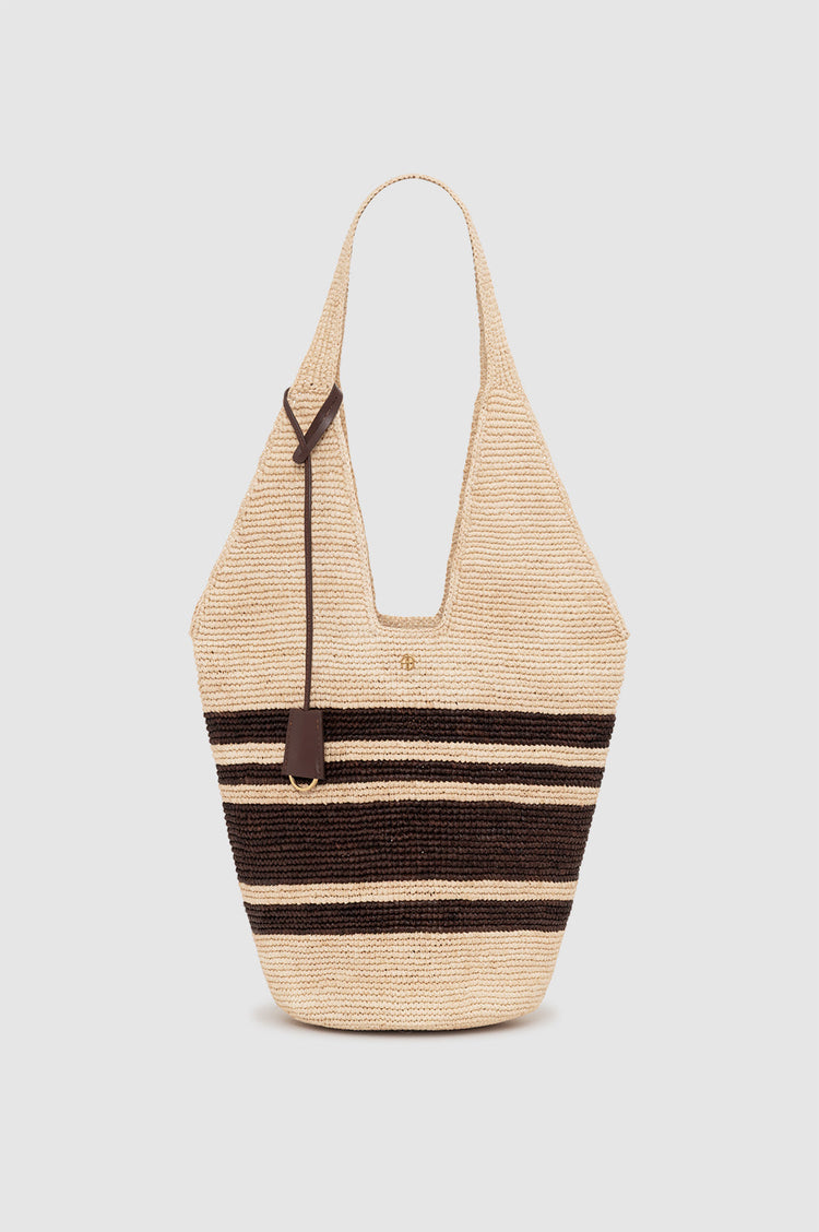 LEAH STRIPES HOBO BROWN/NATURAL