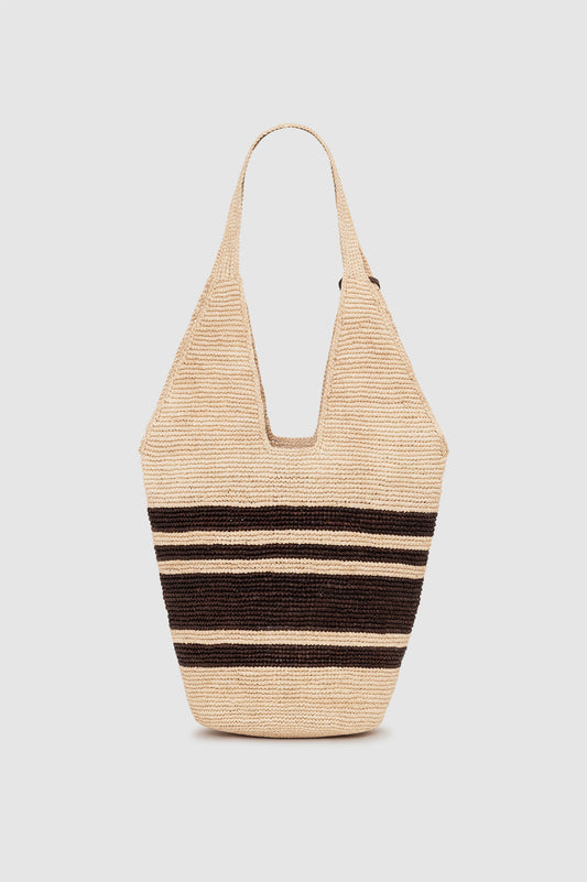 LEAH STRIPES HOBO BROWN/NATURAL