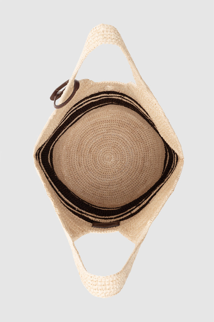 LEAH STRIPES HOBO BROWN/NATURAL
