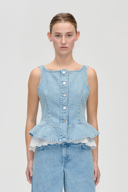 BOATNECK RUFFLE TOP