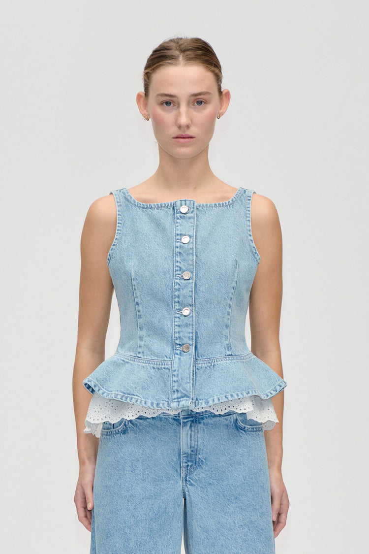 BOATNECK RUFFLE TOP
