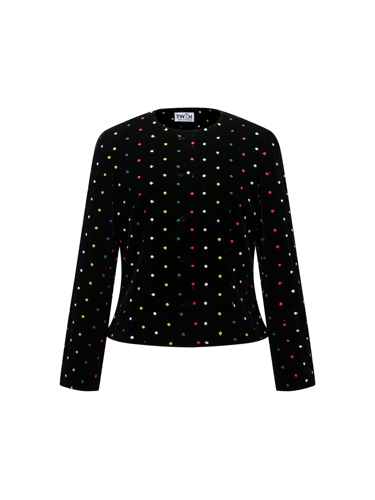 POLKA DOT VELVET JACKET