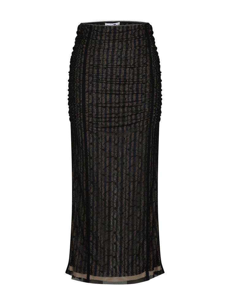 LACE RUCHED SKIRT