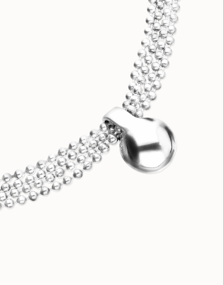 silver threads and large sphere NECKLACE
