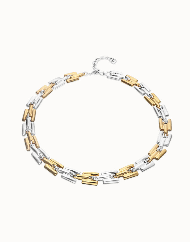 SQUARE LINK CHAIN NECKLACE GOLD/SILVER