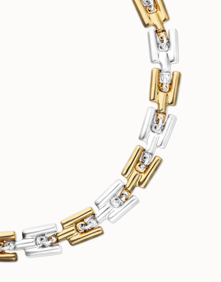 SQUARE LINK CHAIN NECKLACE GOLD/SILVER