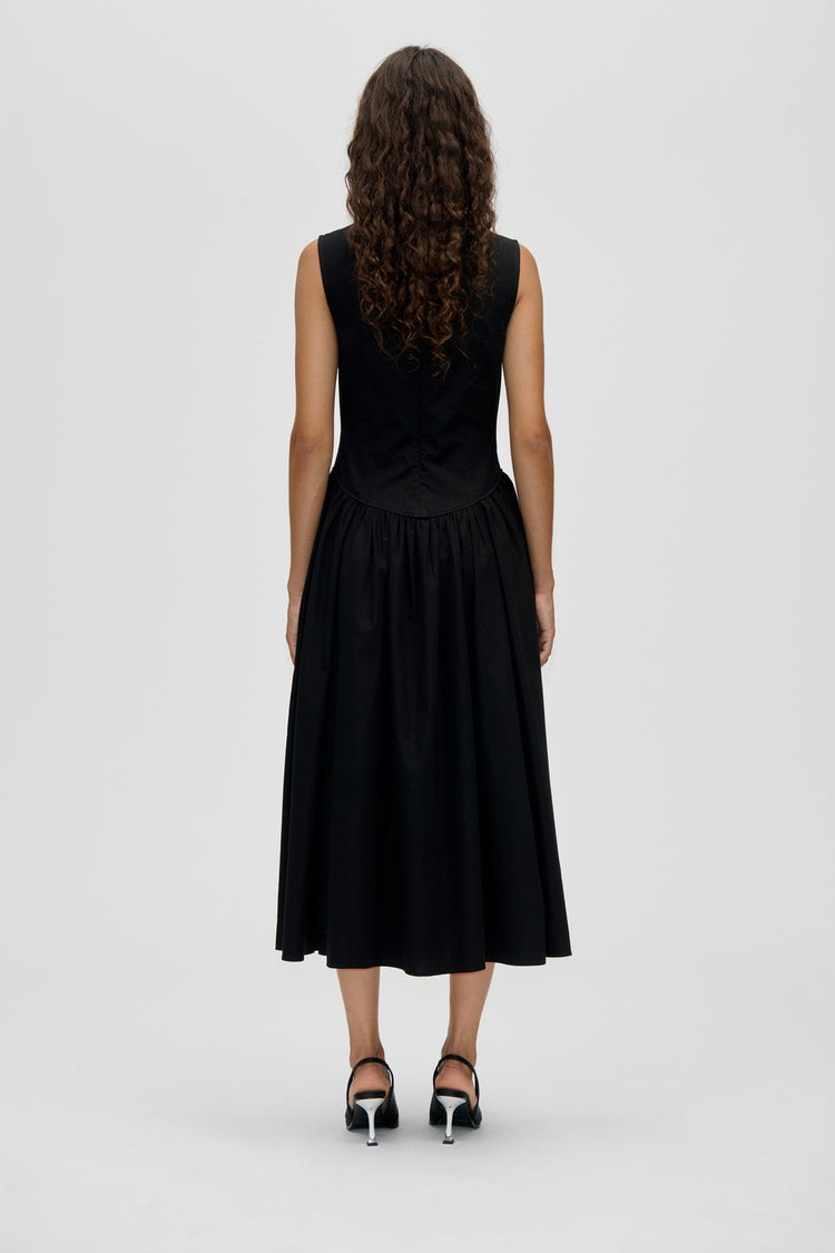 EMBROIDERED MIDI DRESS