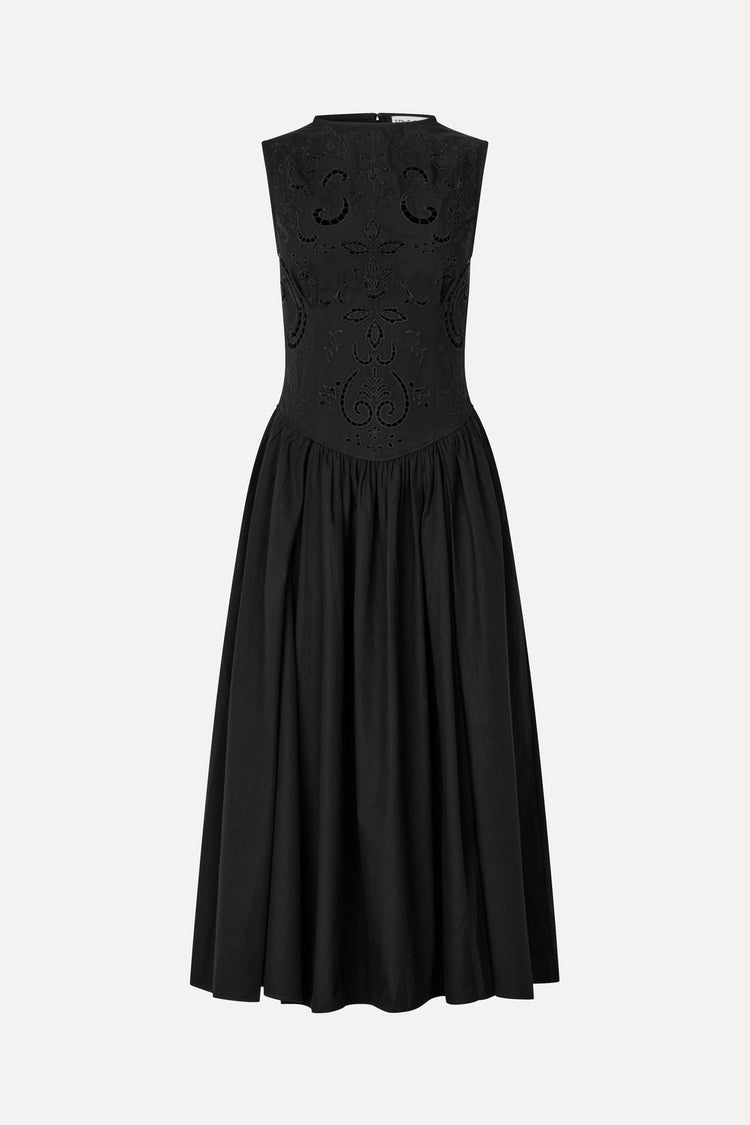 EMBROIDERED MIDI DRESS