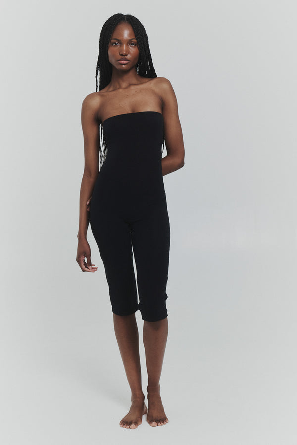 STRAPLESS CAPRI JUMPSUIT