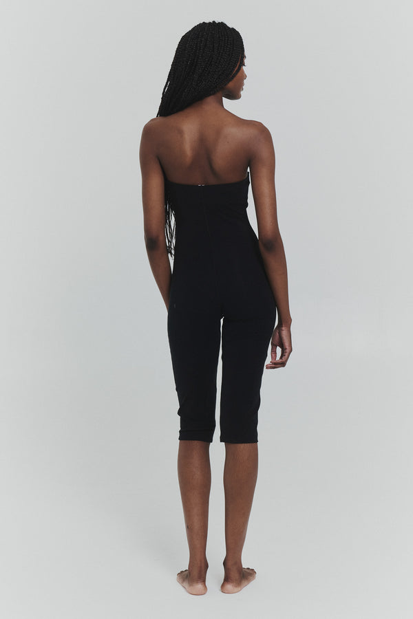 STRAPLESS CAPRI JUMPSUIT