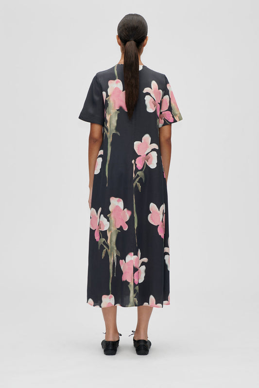 MELTING FLOWERS MIDI DRESS