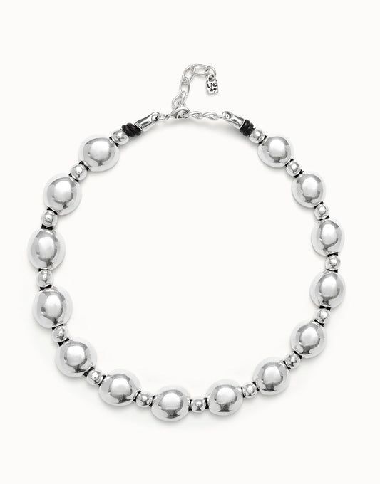 MIXED BEADED NECKLACE SILVER