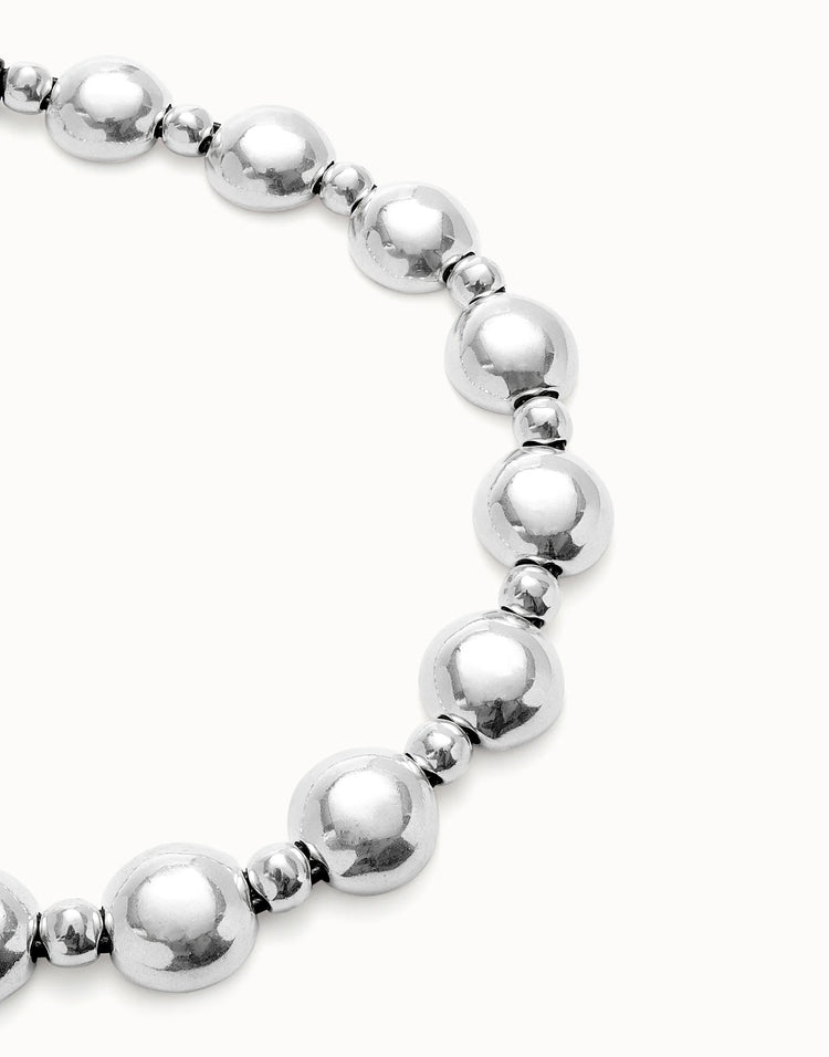 MIXED BEADED NECKLACE SILVER