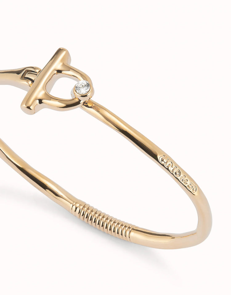 BANGLE BRACELET WHITE TOPAZ GOLD