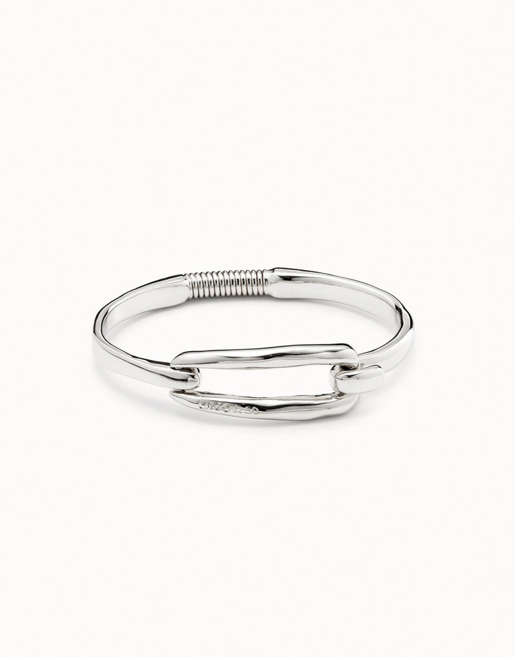BANGLE BRACELET WITH BUCKLE SILVER