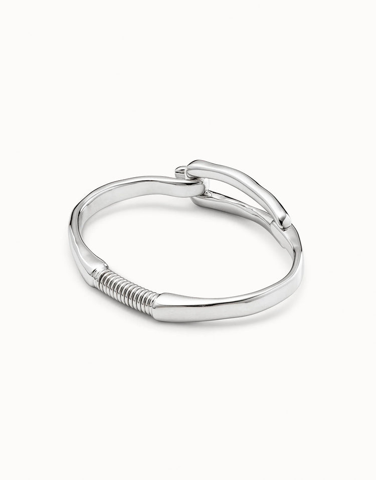 BANGLE BRACELET WITH BUCKLE SILVER
