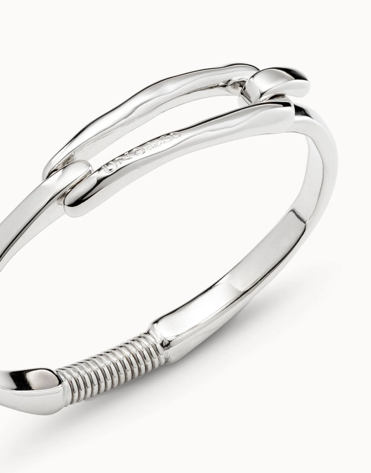 BANGLE BRACELET WITH BUCKLE SILVER