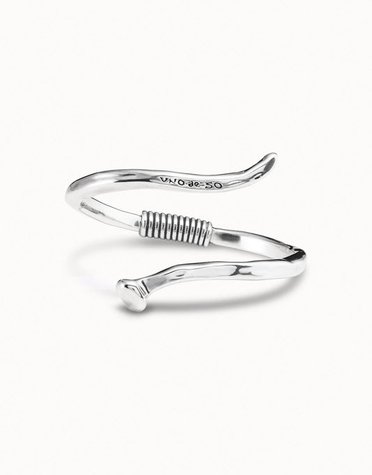 SPIRAL NAIL BRACELET SILVER