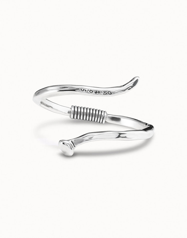 SPIRAL NAIL BRACELET SILVER