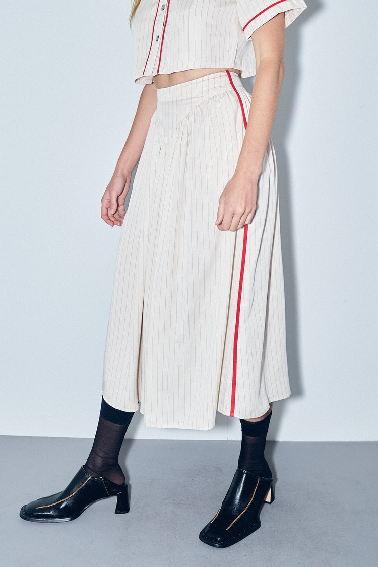 BASEBALL STRIPE PARK SKIRT